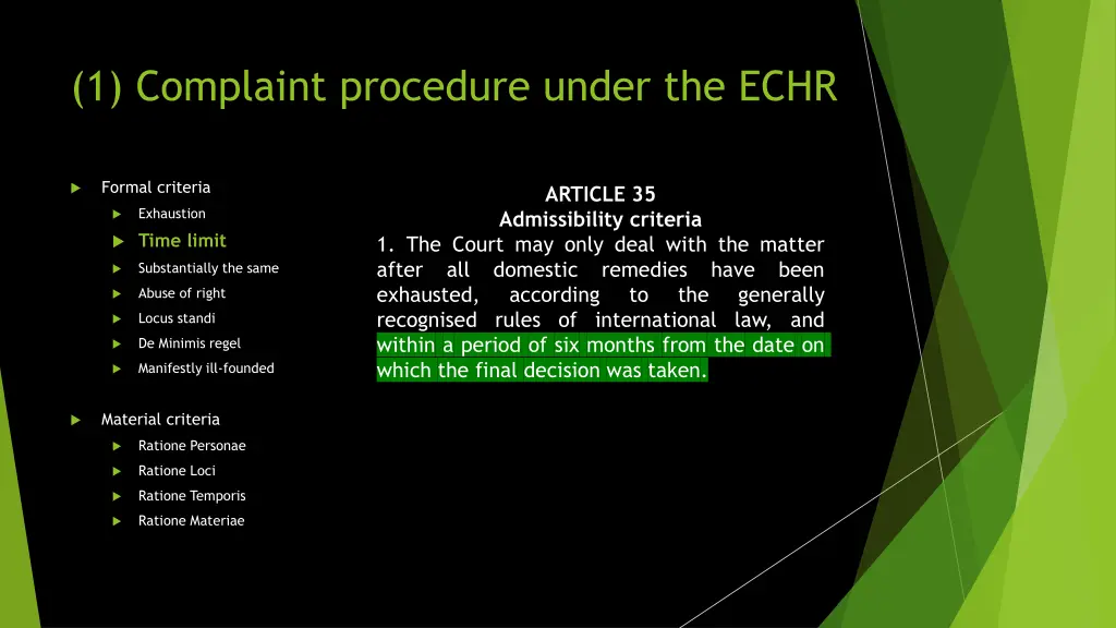 1 complaint procedure under the echr 2