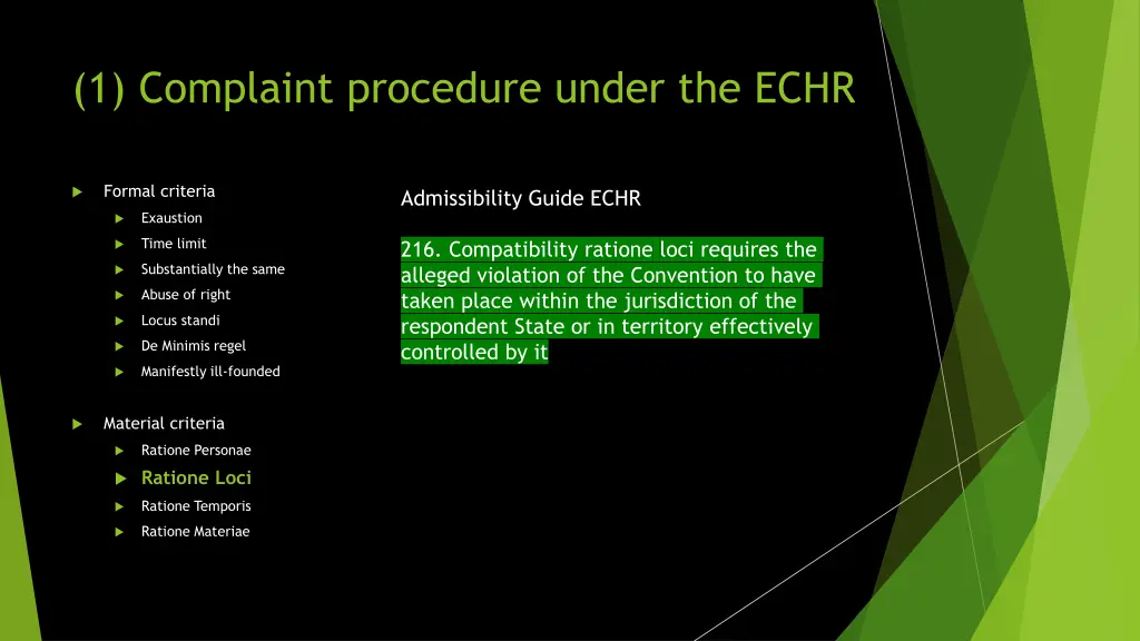 1 complaint procedure under the echr 9