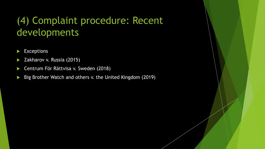 4 complaint procedure recent developments 2