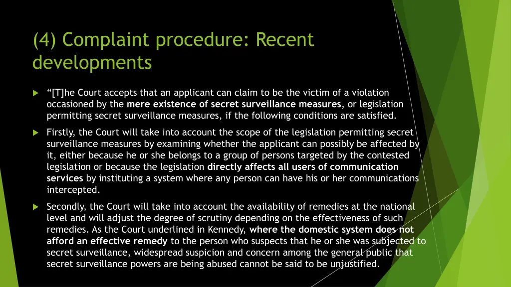 4 complaint procedure recent developments 3