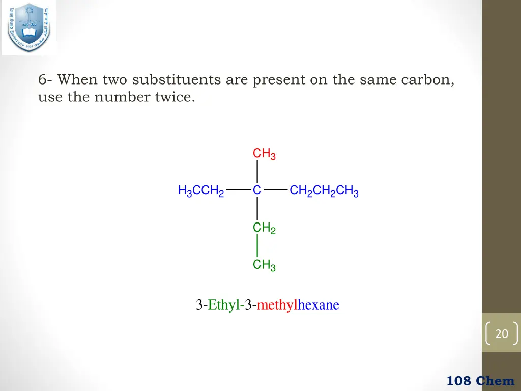 6 when two substituents are present on the same