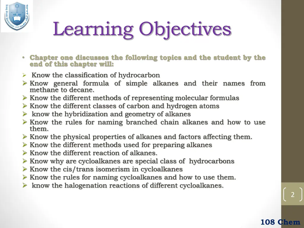learning objectives