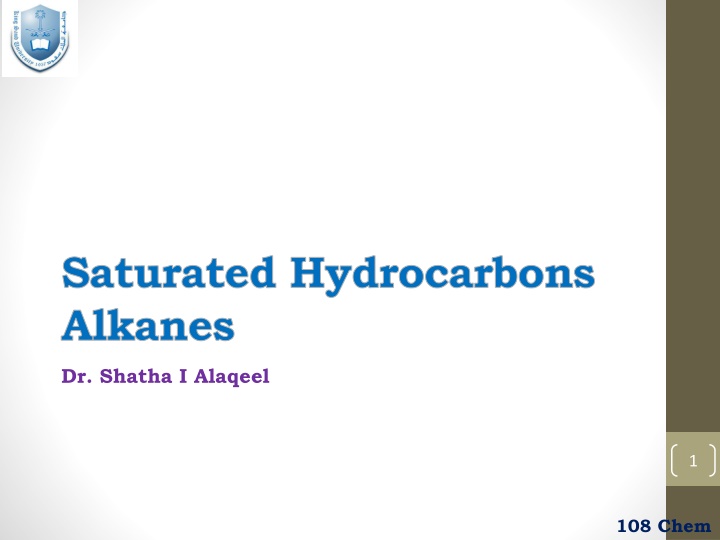 saturated hydrocarbons alkanes