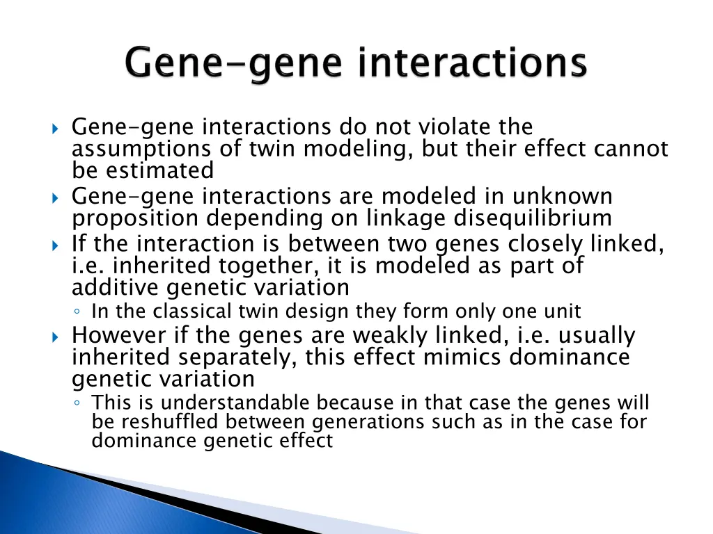 gene gene interactions do not violate