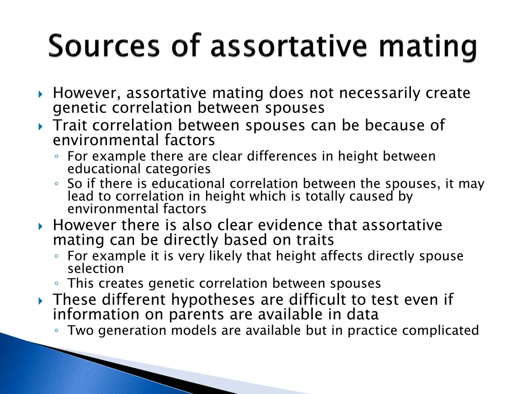 however assortative mating does not necessarily