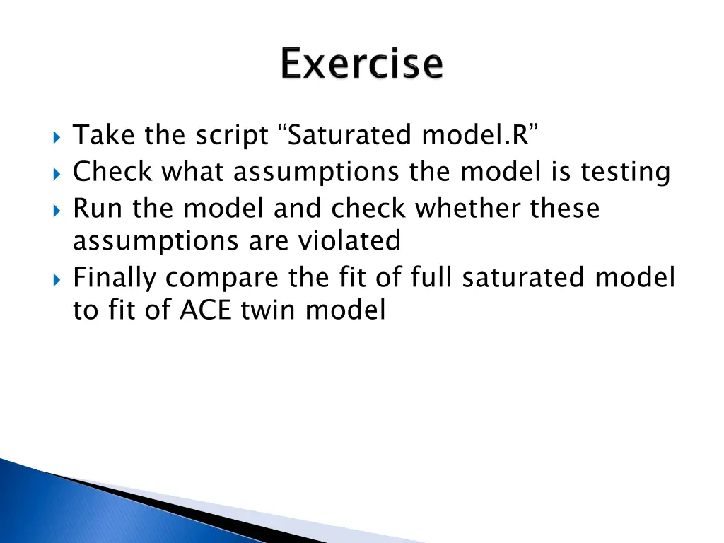 take the script saturated model r check what