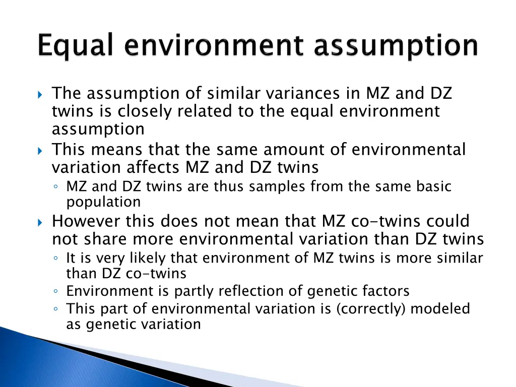 the assumption of similar variances