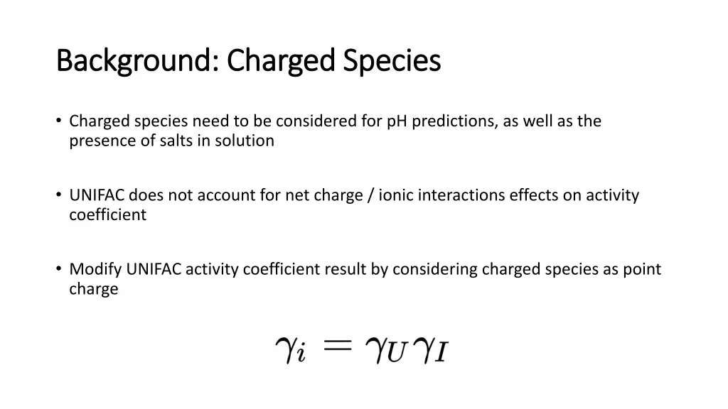 background charged species background charged