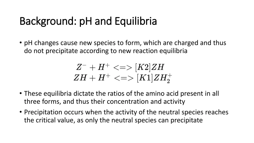 background ph and equilibria background