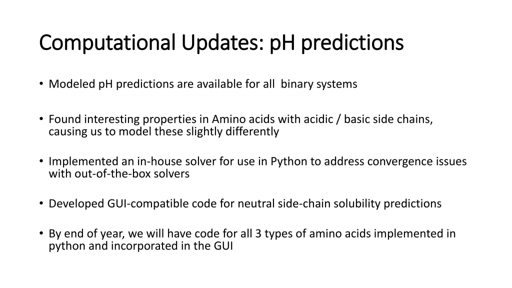 computational updates ph predictions