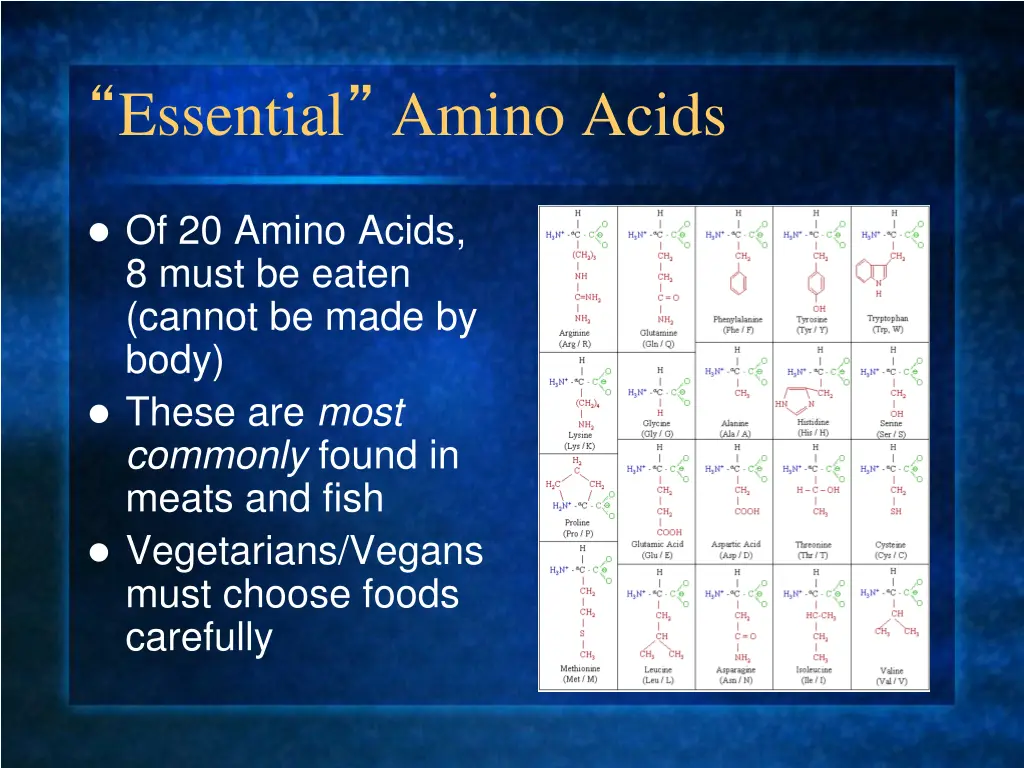 essential amino acids