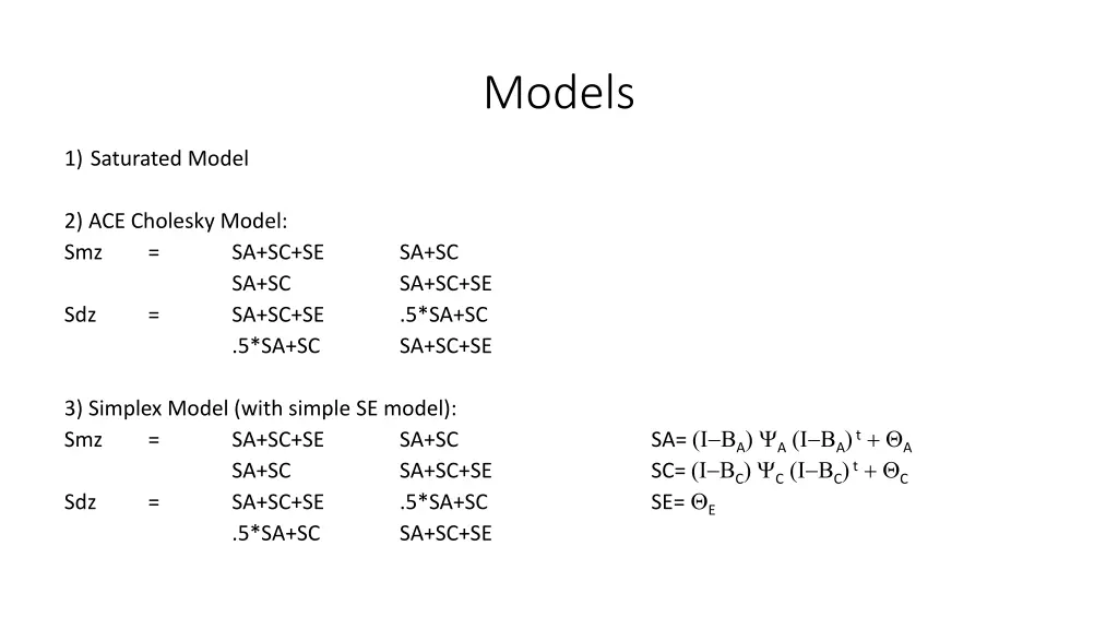models