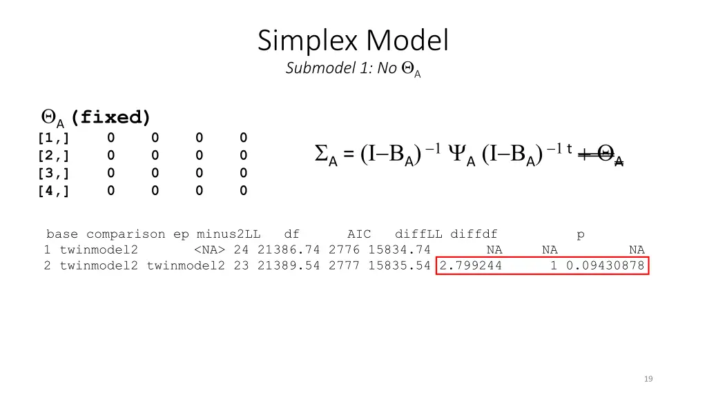 simplex model submodel 1 no a