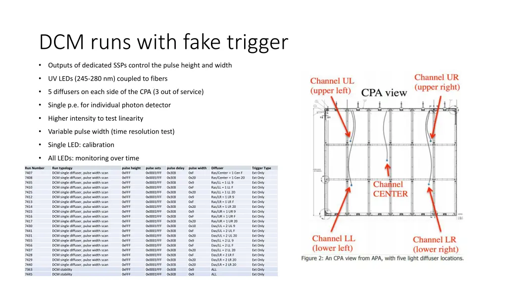 dcm runs with fake trigger