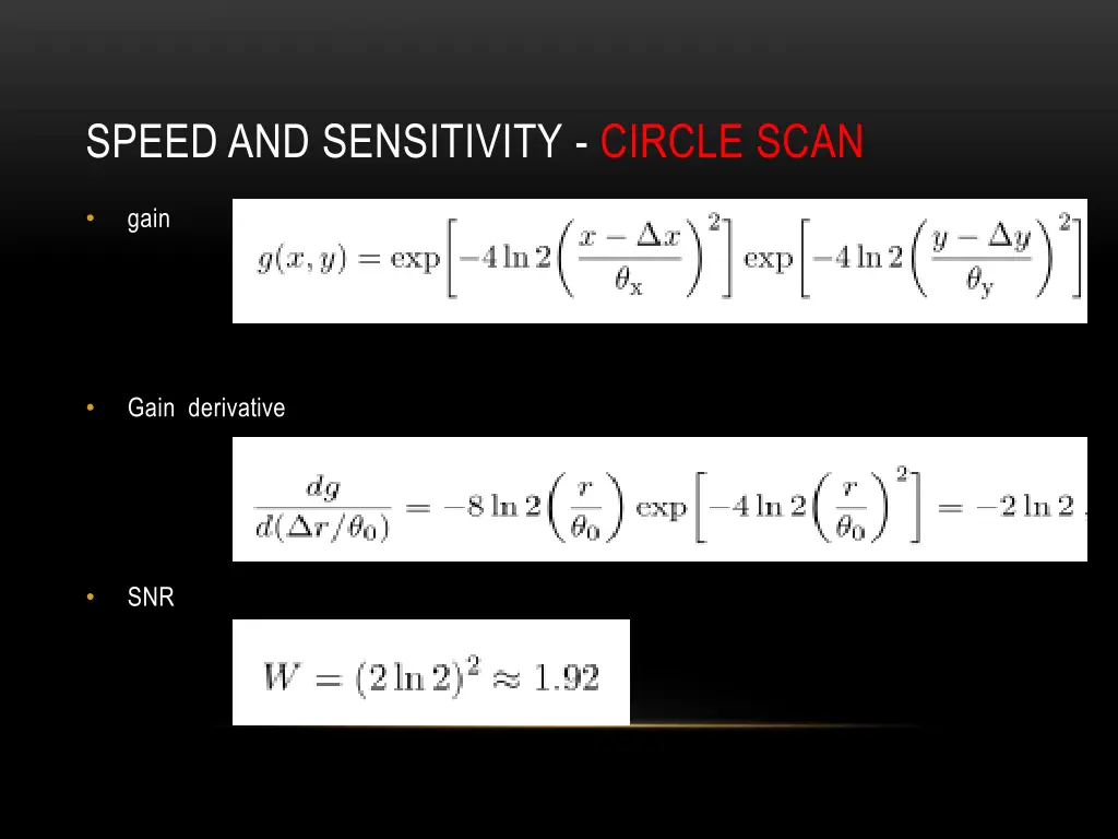 speed and sensitivity circle scan
