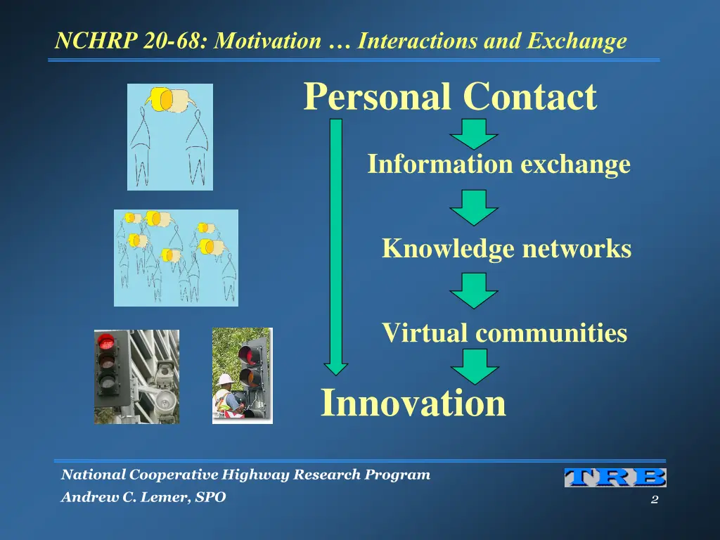 nchrp 20 68 motivation interactions and exchange
