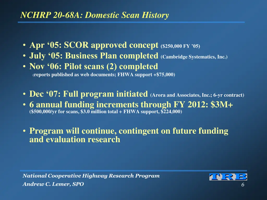 nchrp 20 68a domestic scan history