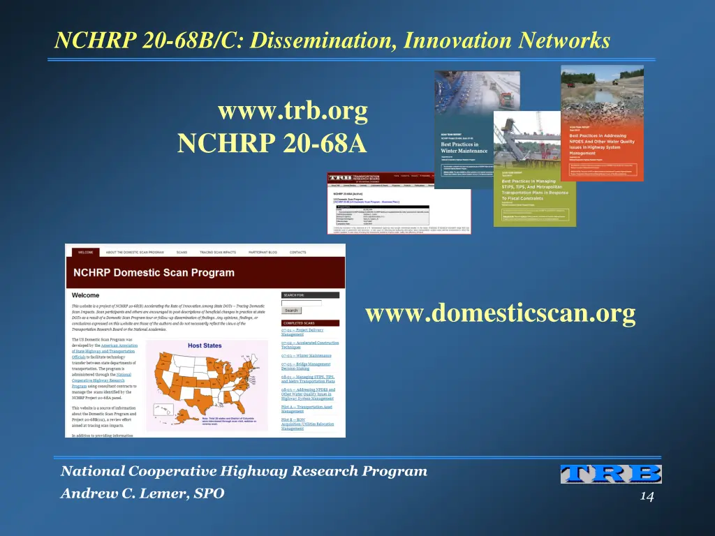 nchrp 20 68b c dissemination innovation networks 1