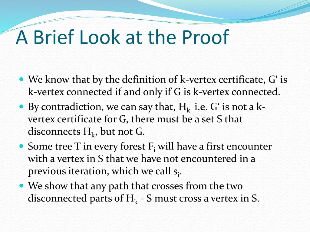 a brief look at the proof
