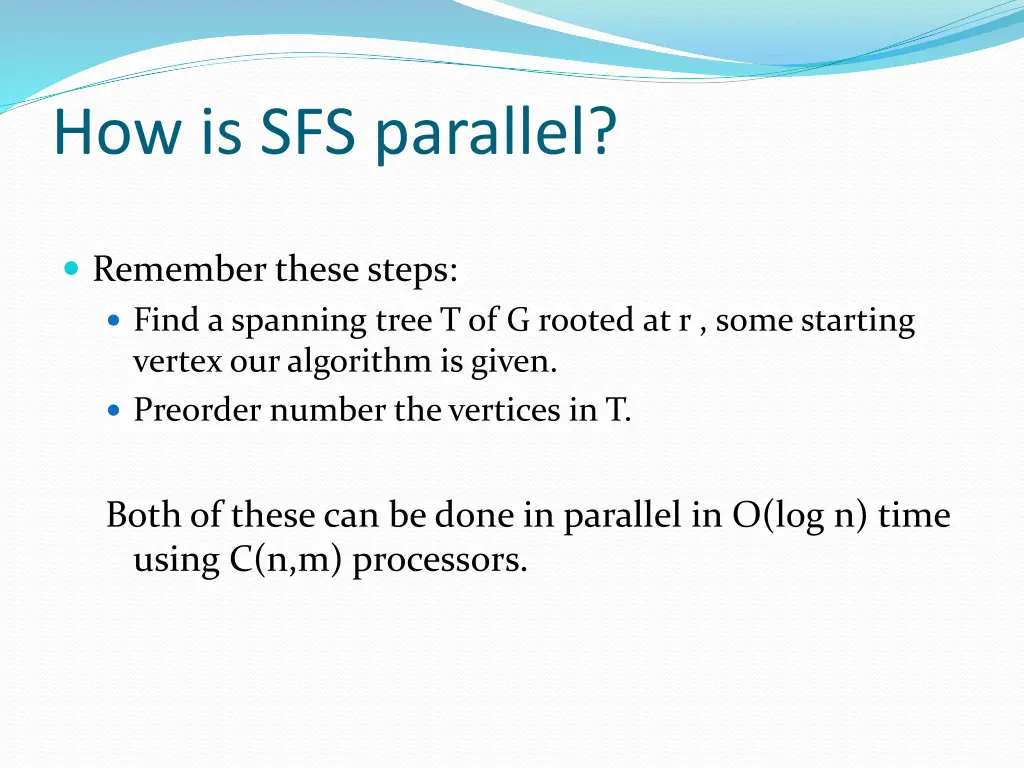 how is sfs parallel