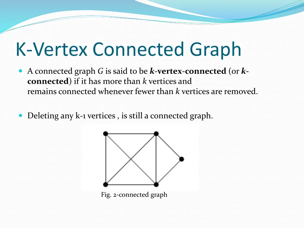 k vertex connected graph