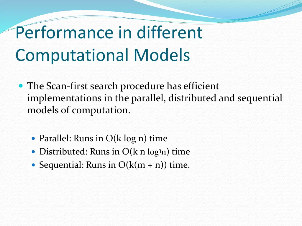 performance in different computational models