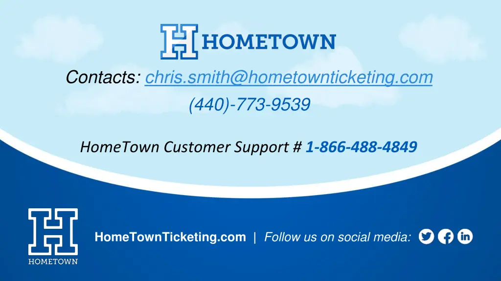 contacts chris smith@hometownticketing