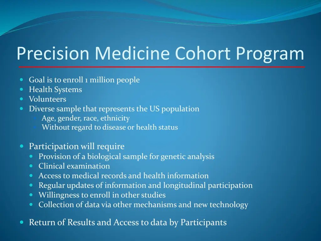 precision medicine cohort program