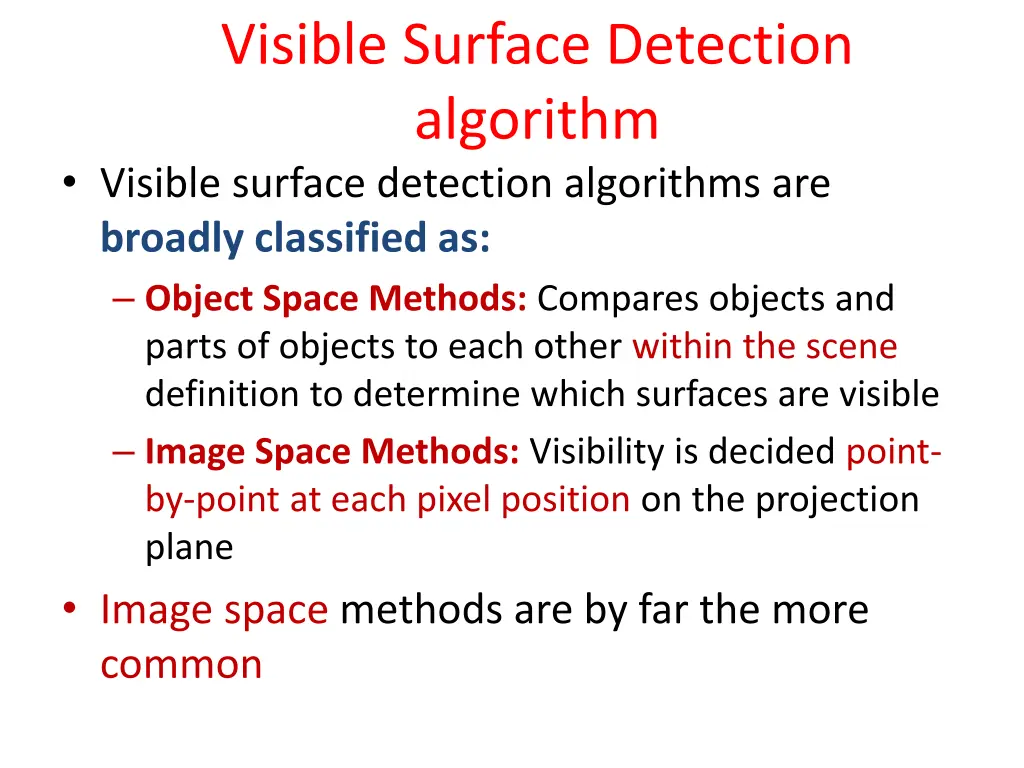 visible surface detection algorithm
