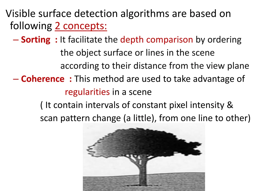 visible surface detection algorithms are based