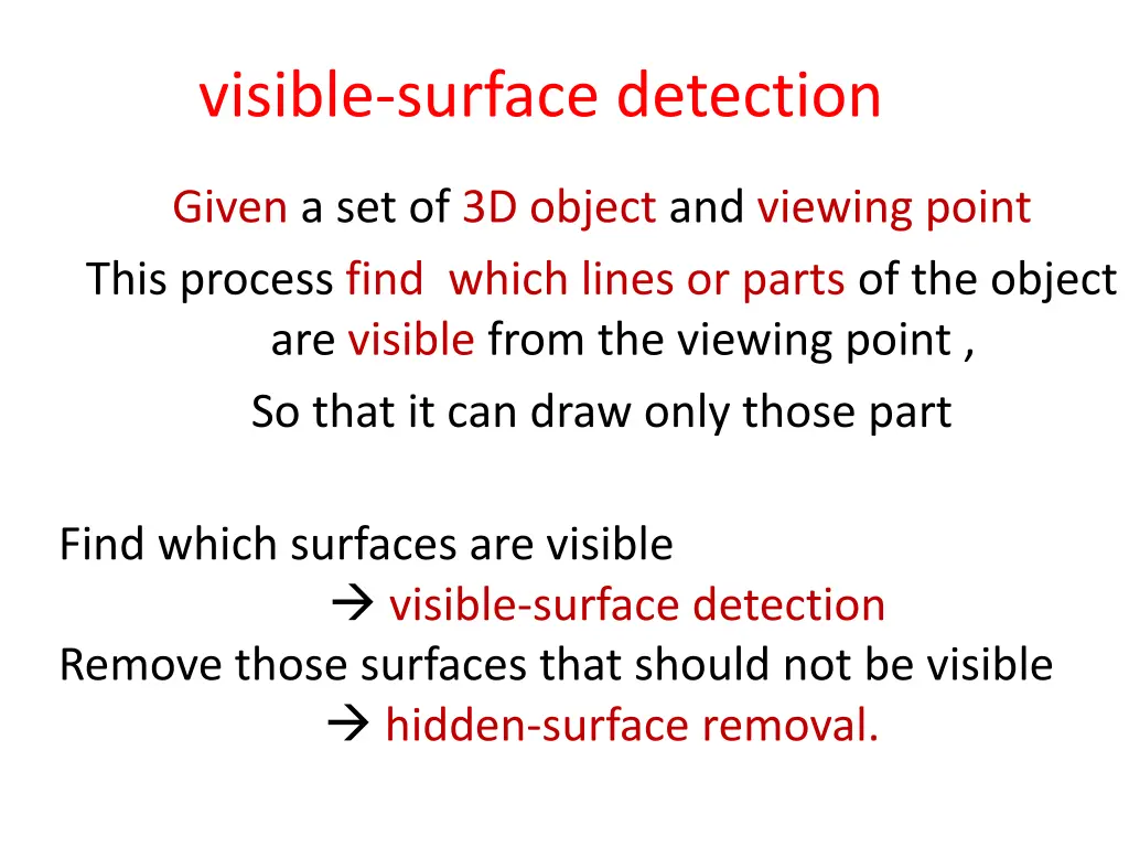 visible surface detection