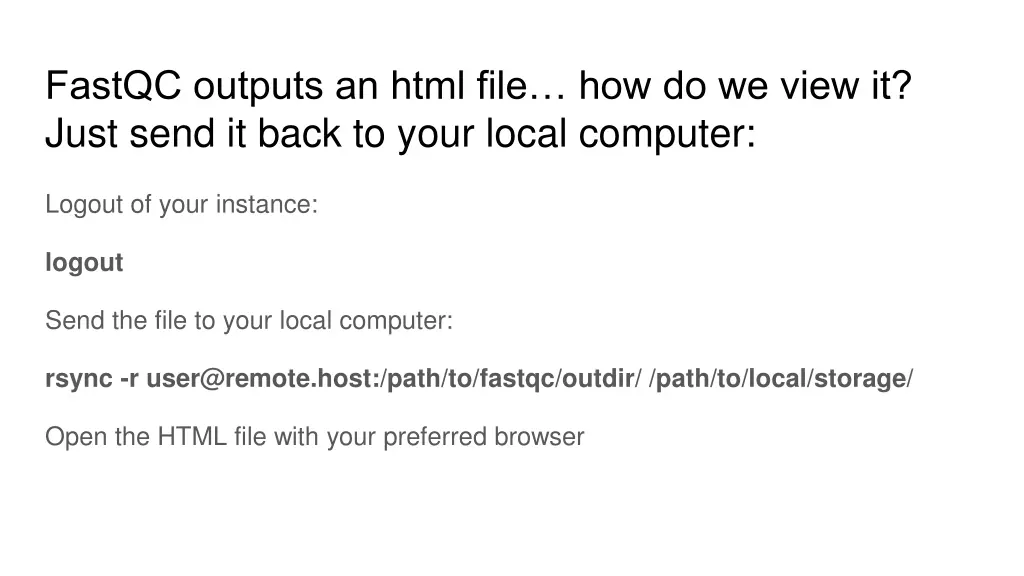 fastqc outputs an html file how do we view