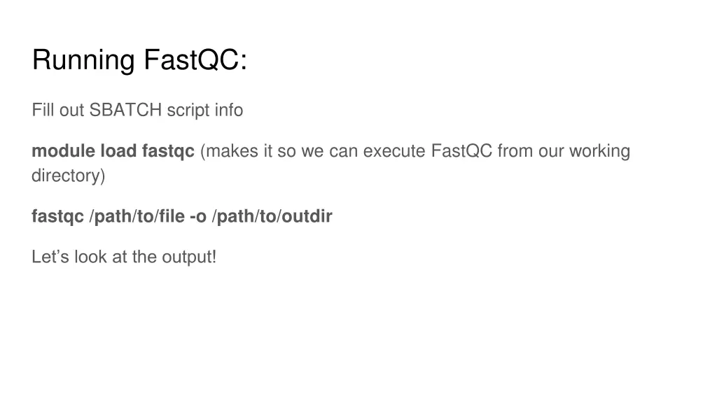 running fastqc