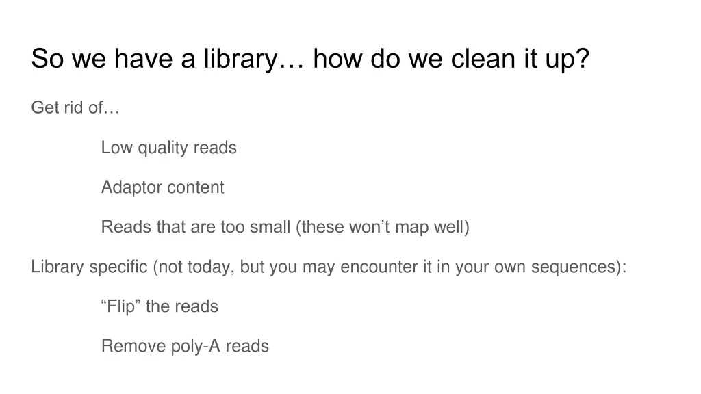 so we have a library how do we clean it up
