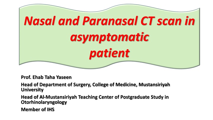 nasal and paranasal ct scan in asymptomatic