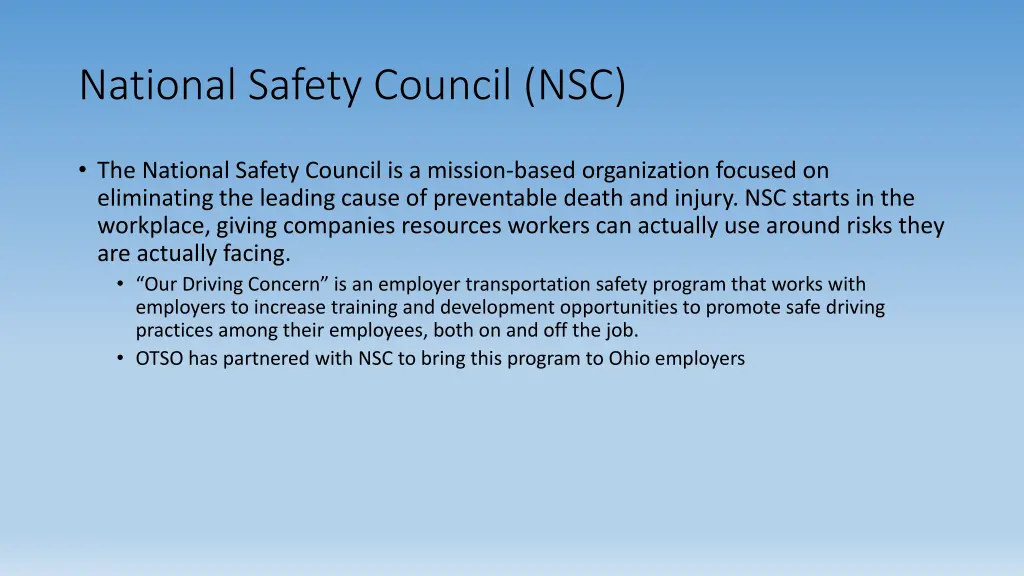 national safety council nsc