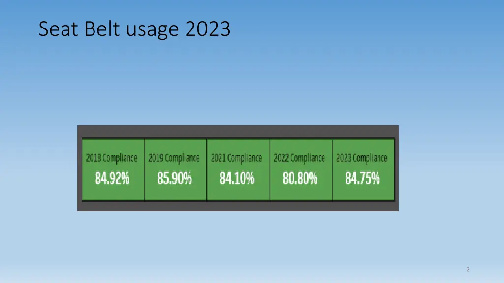 seat belt usage 2023