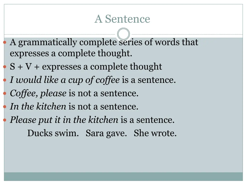 a sentence