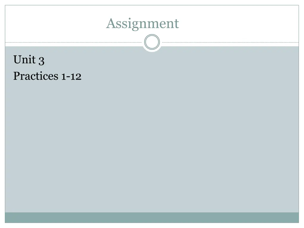 assignment