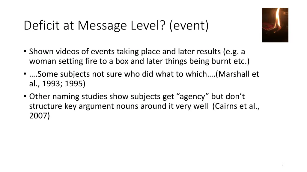 deficit at message level event