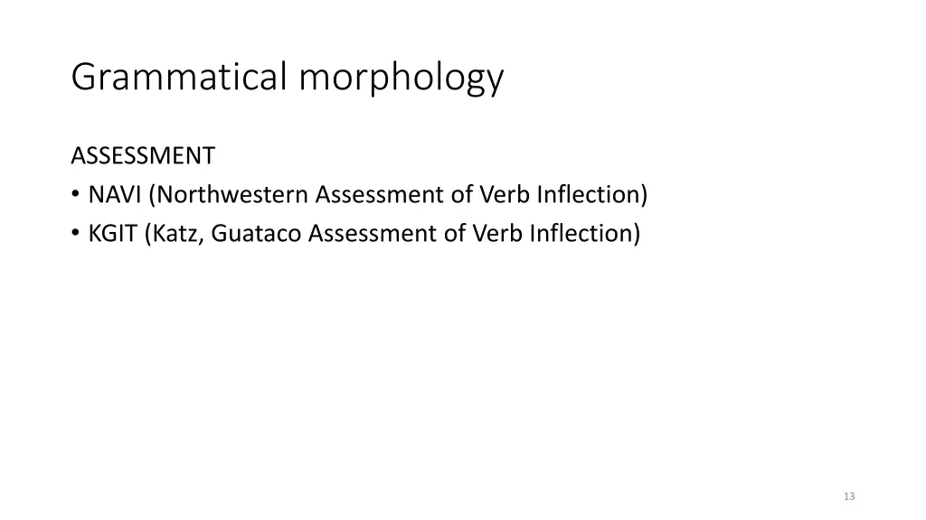 grammatical morphology