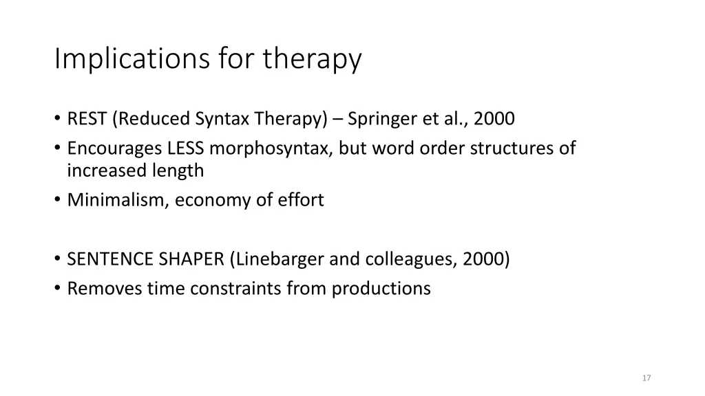 implications for therapy
