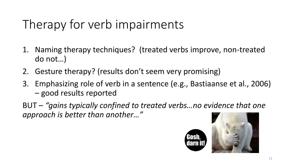 therapy for verb impairments