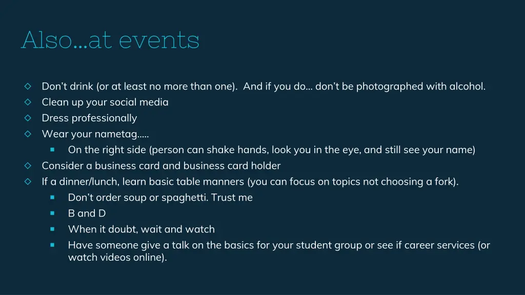 also at events