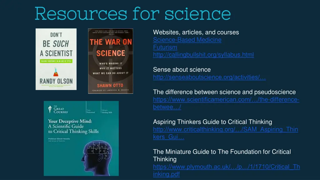 resources for science resources for science