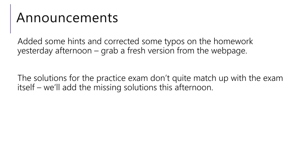 announcements