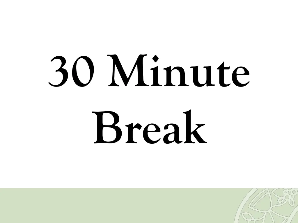 30 minute break