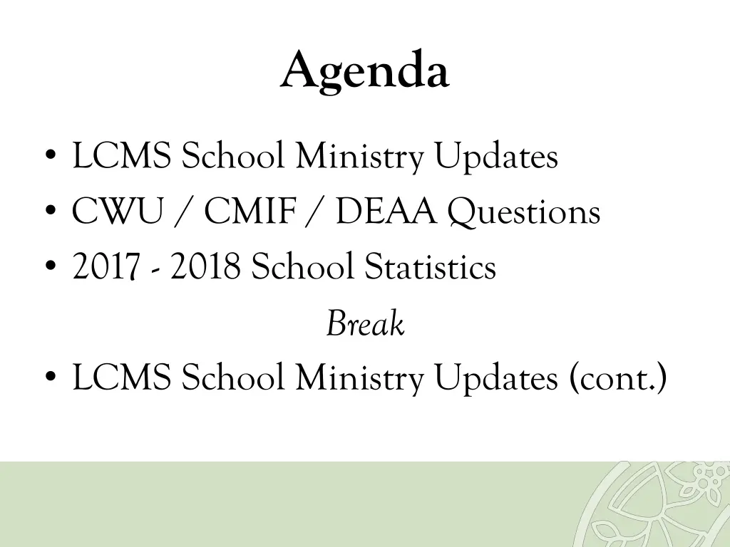 agenda 1