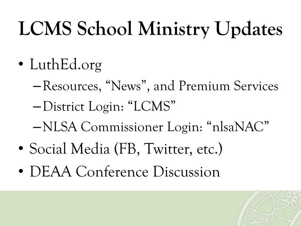 lcms school ministry updates 2