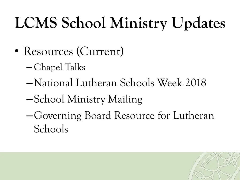 lcms school ministry updates